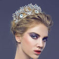 Luxury Retro Wedding Jewelry Crystal Pearl Butterfly Tiaras Bridal Crown Rhinestone Hair Accessories