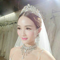 Luxury Wedding Bridal Accessories Water drops Crystal Tassels Necklace Earrings Tiara Sets