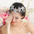 Luxury Wedding Jewelry Crystal Flower Pearl Tassel Tiaras Bridal Rhinestone Headband Hair Accessories