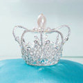 Luxury Wedding Jewelry Crystal small Ring Pearl Flower Tiaras Bridal Rhinestone Crown Hair Accessories