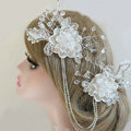 New Unique Crystal beads Hairwear Bridal Lace Flower Hair Headband Wedding Hair Accessories