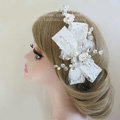 Vintage Bowknot Crystal Bridal Hairwear Lace Flower Hair Headband Jewelry Wedding Bride Hair Accessories