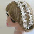 Vintage Lace Bowknot Crystal Garland Bridal Hairwear Hair Headband Wedding Hair Accessories