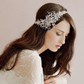 Vintage Luxury Beaded Crystal Flower Hair Band Bridal Wedding Hair Hoop Accessories