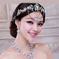 Bridal Wedding Alloy Flower Rhinestone Crystal Tassel Tiaras Crown Headband Hair Accessories