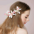 Bridal Wedding Forest girl Cloth Floral Hoop Rhinestone Crystal Bride Headband Hair Clip Accessories