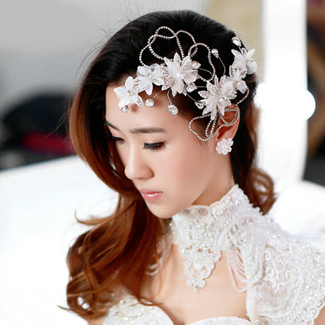 Buy Wholesale Classic Wedding Headdress Rhinestone Crystal Lace Lily ...