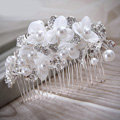 Elegant Wedding Hair Clip Jewelry By hand Pearl Crystal Flower Bridal Hair Comb Accessories