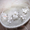 Elegant Wedding Headdress Jewelry Lace Butterfly Flower Crystal Bridal Headband Hair Accessories