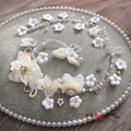 Elegant Wedding Headdress Pearl Rhinestone Crystal Tulle Flower Bridal Headband Hair Accessories