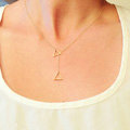 European Fashion Across Triangle Gold-plated Necklace Golden Clavicle Chain For Women