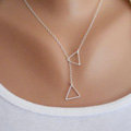 European Fashion Across Triangle Gold-plated Necklace Silver Clavicle Chain For Women