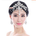 European Wedding Rhinestone Crystal Flower Tassel Water-drop Tiaras Bridal Crown Hair Accessories