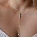 Fashion Personality Women Short Sheet Metal Triangle Tassel Gold-plated Necklace Clavicle Chain