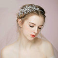 Luxury Retro Bridal Wedding Rhinestone Bead Alloy Floral Crystal Bride Headband Hair Accessories