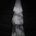 Luxury White Lace Flower Edge Tulle Rhinestone Custom 3M Long Bridal Wedding Veil