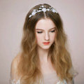 Retro Bridal Wedding Alloy Pearl Flower Hair Hoop Rhinestone Crystal Bride Headband Accessories