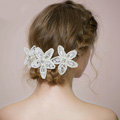 Retro Bridal Wedding Lace Pearl Bead Flower Rhinestone Crystal Bride Headband Hair Accessories