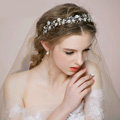 Retro Bridal Wedding Pearl Alloy Floral Rhinestone Crystal Bride Headband Hair Hoop Accessories