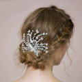 Retro Bridal Wedding Pearl Butterfly Rhinestone Crystal Bead Bride Headband Hair Clip Accessories