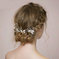Retro Bridal Wedding Rhinestone Alloy Pearl Clover leaf Crystal Bride Hairpin Hair Accessories