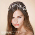 Retro Bridal Wedding Rhinestone Gold Alloy Pearl Flower leaf Crystal Bride Headband Hair Hoop Accessories