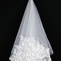 Retro Cathedral Handmade Lace Flower Rhinestone Bridal Wedding Veil Bride Deco