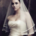 Romantic Cathedral Multilayer 150cm Length Satin Edge Bridal Wedding Veil Hot Sell