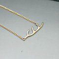 Unique Fashion Simple Women Golden Gold-plated Short Metal Branch Shape Necklace Clavicle Chain