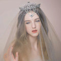 Vintage Bridal Wedding Alloy Flower Rhinestone Tiaras Pearl Crystal Tassel Crown Hair Accessories