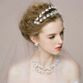 Vintage Wedding Bridal Jewelry Forest girl Flower Rhinestone Crystal Bead Tiaras Necklace Earrings Set