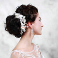Wedding Headdress By hand Rhinestone Pearl Crystal Beads Flower Bridal Headband Hair Accessories