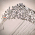 Wedding Hollow Flower Rhinestone Crystal Tiaras Bridal Large Princess Crown Hair Accessories