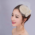 Elegant Bowknot Pearl Gauze Bridal Fascinator Hair Accessories Bride Wedding Dress Prom Hat Face Veils