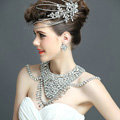 European Extreme Luxury Crystal Bridal Necklace Rhinestone Shoulder Chain Wedding Party Jewelry
