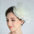 European Lace Flower Crystal Gauze Bridal Fascinator Hair Accessories Wedding Dress Prom Hat Face Veils
