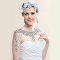 European Luxury Crystal Tassel Bridal Necklace Rhinestone Shoulder Chain Wedding Pary Jewelry