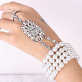 Calssic Multilayer Pearl Rhinestone Bridal Bracelet Crystal Wedding Jewelry