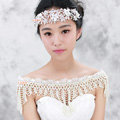 Gorgeous Bride Wedding Lace Crystal Multi Layers Pearls Shawl Bridal Shoulder Chain Jewelry