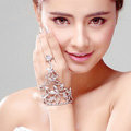 Gorgeous Rhinestone Flower Bridal Wrap Bracelet Wedding Photographic Crystal Bangle Chain Jewelry