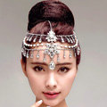 Hot sales Bohemia Style Pearl Rhinestone Teardrop Frontlet Bridal Wedding Hair Headpiece Accessories