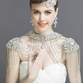 Luxious Vintage Crystal Bridal Necklace Chain Rhinestone Tassel Shoulder Strap Bride Wedding Accessories