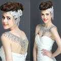 New Luxury Wedding Bride Crystal Bridal Chain Princess Platform Prom V Shoulder Necklace Jewelry