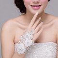 New Pearl Rhinestone Lace Flower Bridal Wristlet Wedding Dress Crystal Bracelet Chain Accessories