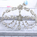 Newest Flower Rhinestone Pendent Tassel Frontlet Bridal Crown Wedding Hair Headpiece Accessories