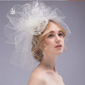 Over Size Pearl Crystal Gauze Bridal Fascinator Headwear Bride Wedding Dress Prom Face Veils Hair Accessories