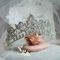 Oversize Flower Crystal Bride Wedding Tiaras Princess Rhinestone Pageant Crowns Hair Accessory