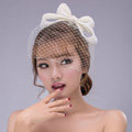 Princess Bowknot Gauze Bridal Fascinator Hair Clip Accessories Bride Wedding Dress Prom Face Veils