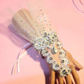 Princess Hollow Lace Rhinestone Bridal Wristlet Wedding Dress Perform Nail Bead Gauze Bracelet Accessories