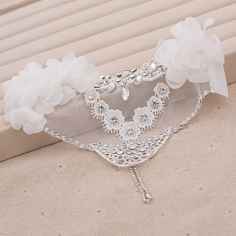 Buy Wholesale Sweety Rhinestone Lace Flower Bridal Wristlet Wedding ...